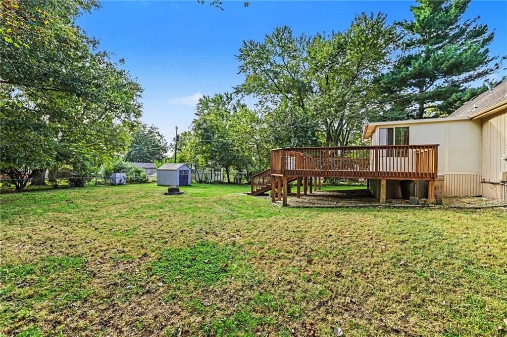 Big backyard and flat lot at 17405 MONTGALL Drive, Belton, MO 64012