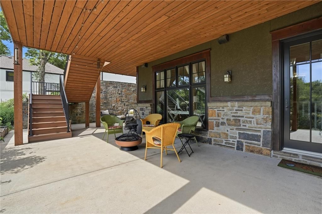 Fire pit at 43 L Street, Lake Lotawana, MO 64086
