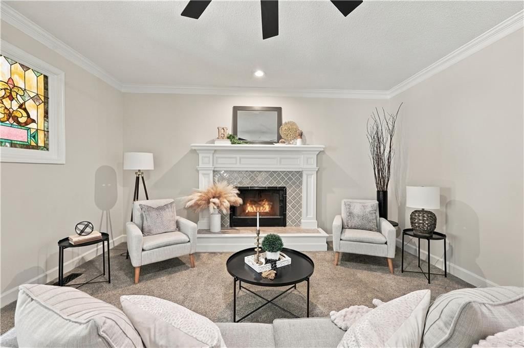 Fireplace and tile fireplace at 8517 W 145th Terrace, Overland Park, KS 66223
