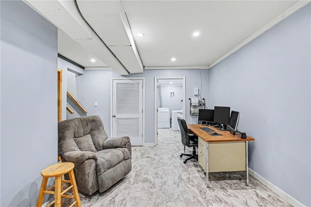 Finished basement, home office and recessed lighting at 1305 S 40th Street, Kansas City, KS 66106