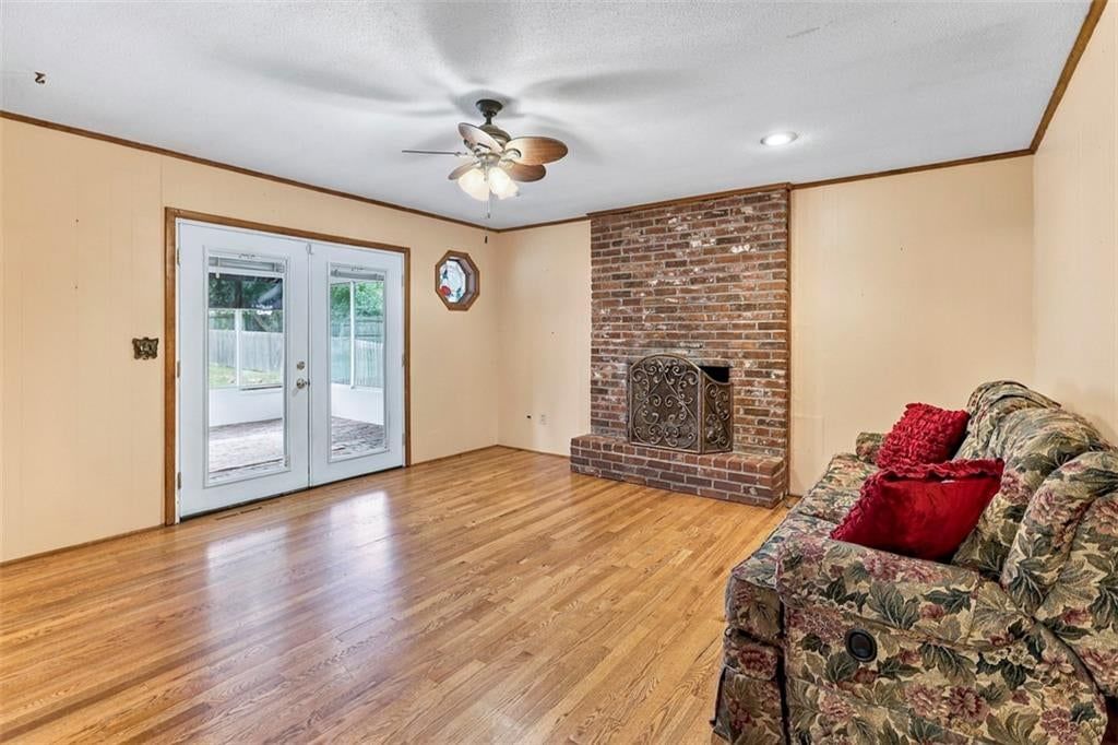 Fireplace and brick fireplace at 8914 Park Street, Lenexa, KS 66215