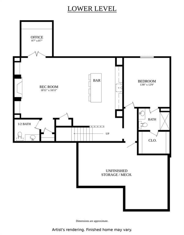 Finished basement and home office at 7600 Windsor Drive, Prairie Village, KS 66208