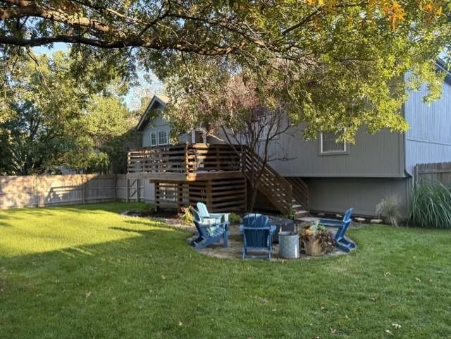 Mature trees and fire pit at 18212 W 156TH Street, Olathe, KS 66062