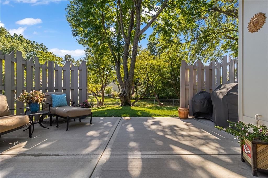 Big backyard and mature trees at 10909 W 102nd Street, Overland Park, KS 66214