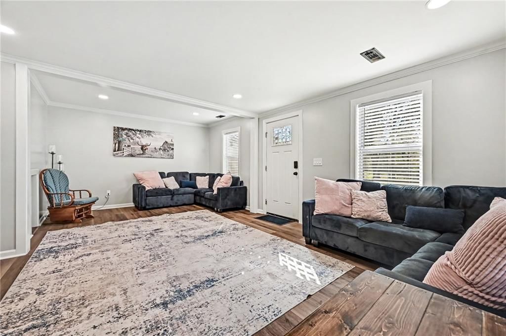 Recessed lighting, white trim and white walls at 190 4th Street, Holt, MO 64048