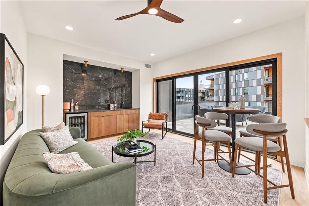 Fireplace and stone fireplace at 1915 Locust Street, Kansas City, MO 64108