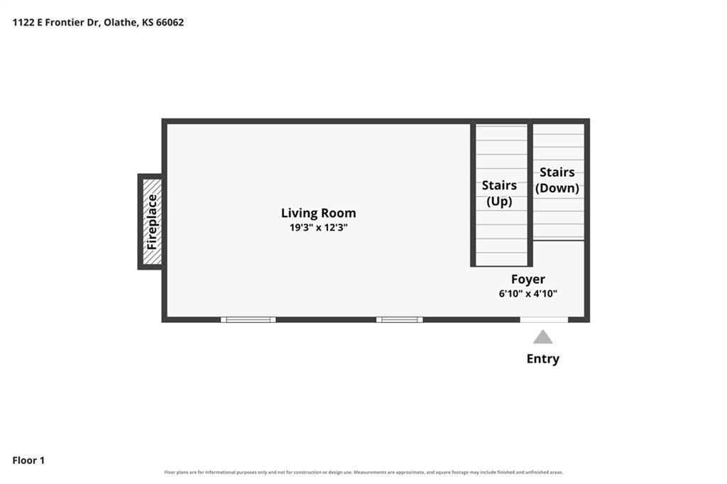 Open floor plan at 1122 E Frontier Drive, Olathe, KS 66062