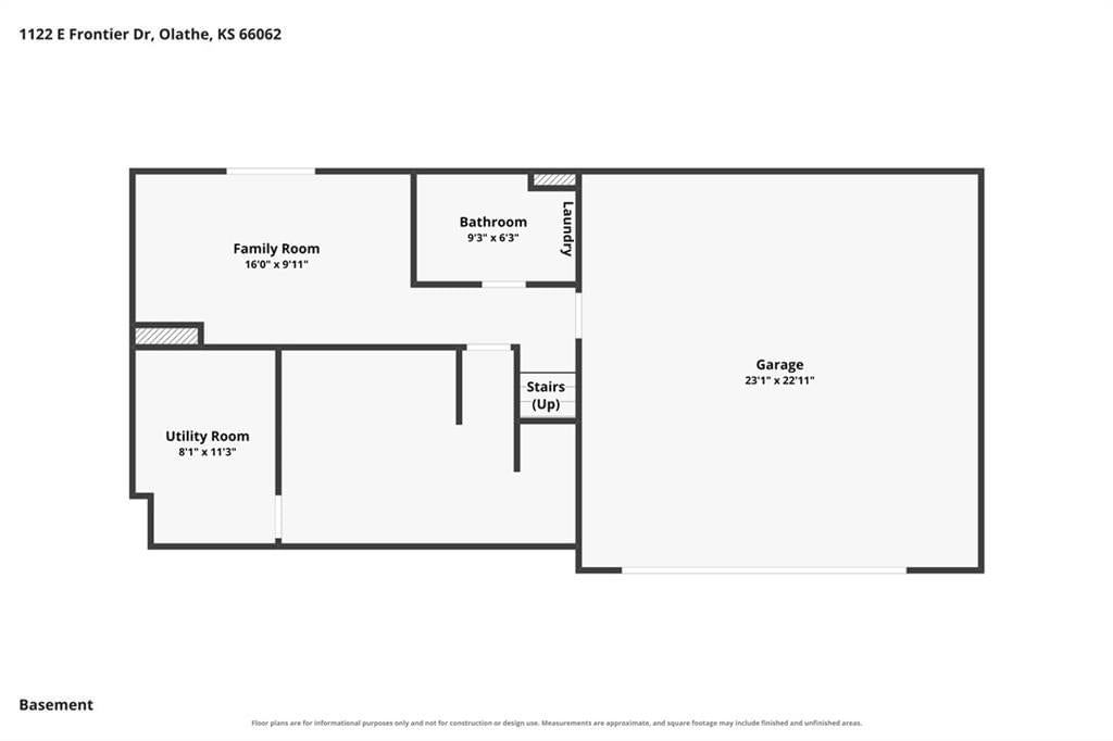 Finished basement at 1122 E Frontier Drive, Olathe, KS 66062