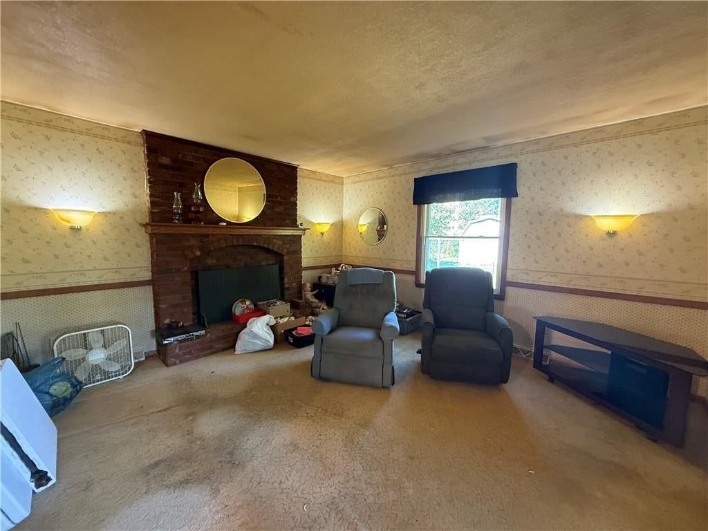 Finished basement, fireplace and brick fireplace at 15400 37th Terrace S, Independence, MO 64055