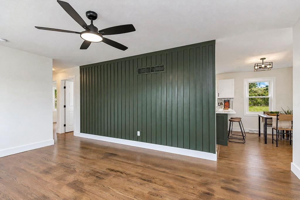 Open floor plan and accent wall at 3438 N Brighton Avenue, Kansas City, MO 64117